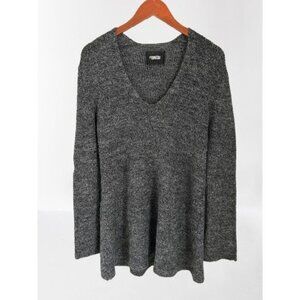 Reformation 100% Alpaca Gray Knit V-Neck Long Sleeve Sweater Size XSmall